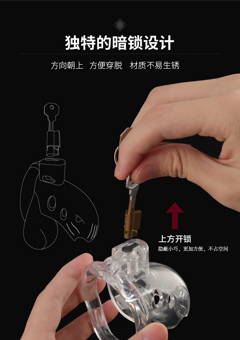 趣爱阁-性用具批发SM用品：双冠塑胶贞操锁SM用品