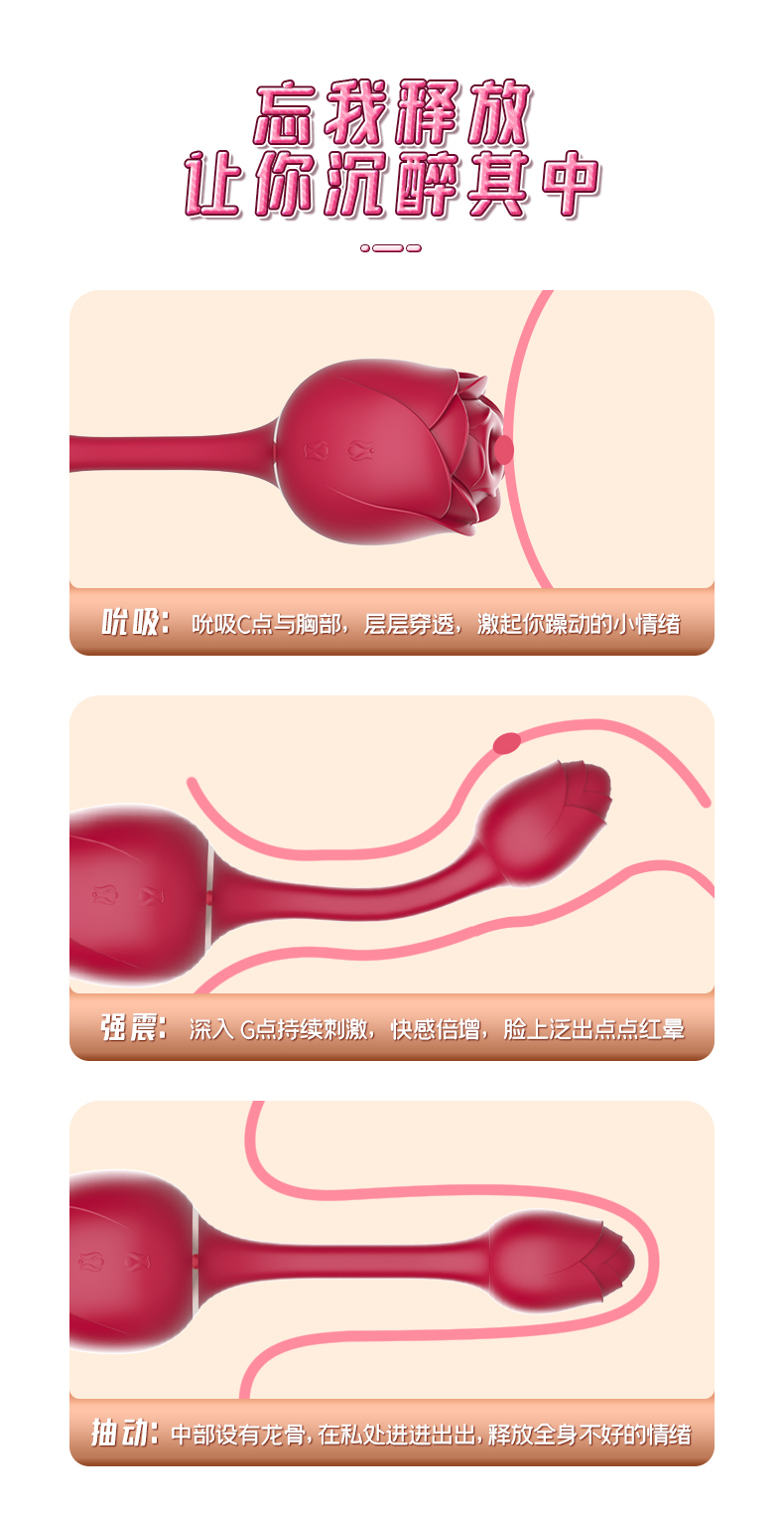 趣爱阁-成人用品展示穿戴震动：斯汉德SHD-S389-3永生花3穿戴震动