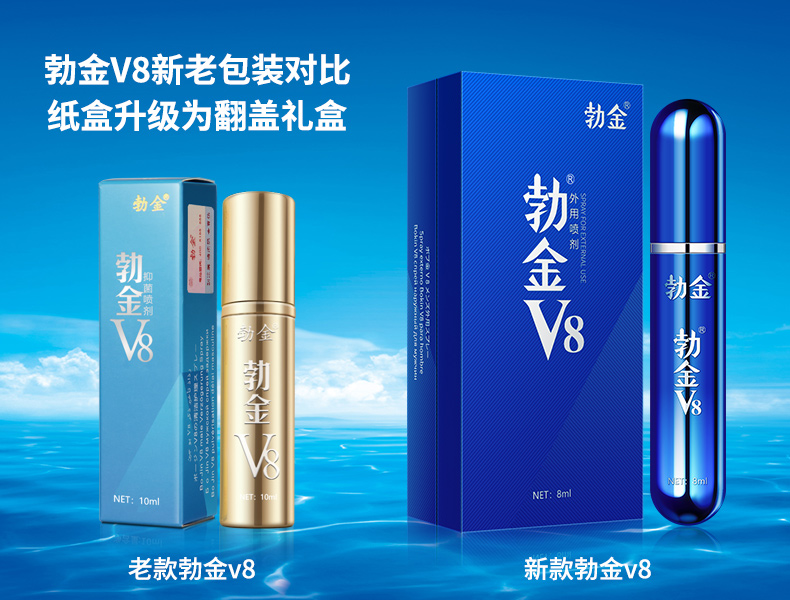 趣爱阁-两性用品商城延时喷剂：勃金抑菌喷剂(蓝色V8礼盒版8ml)延时喷剂