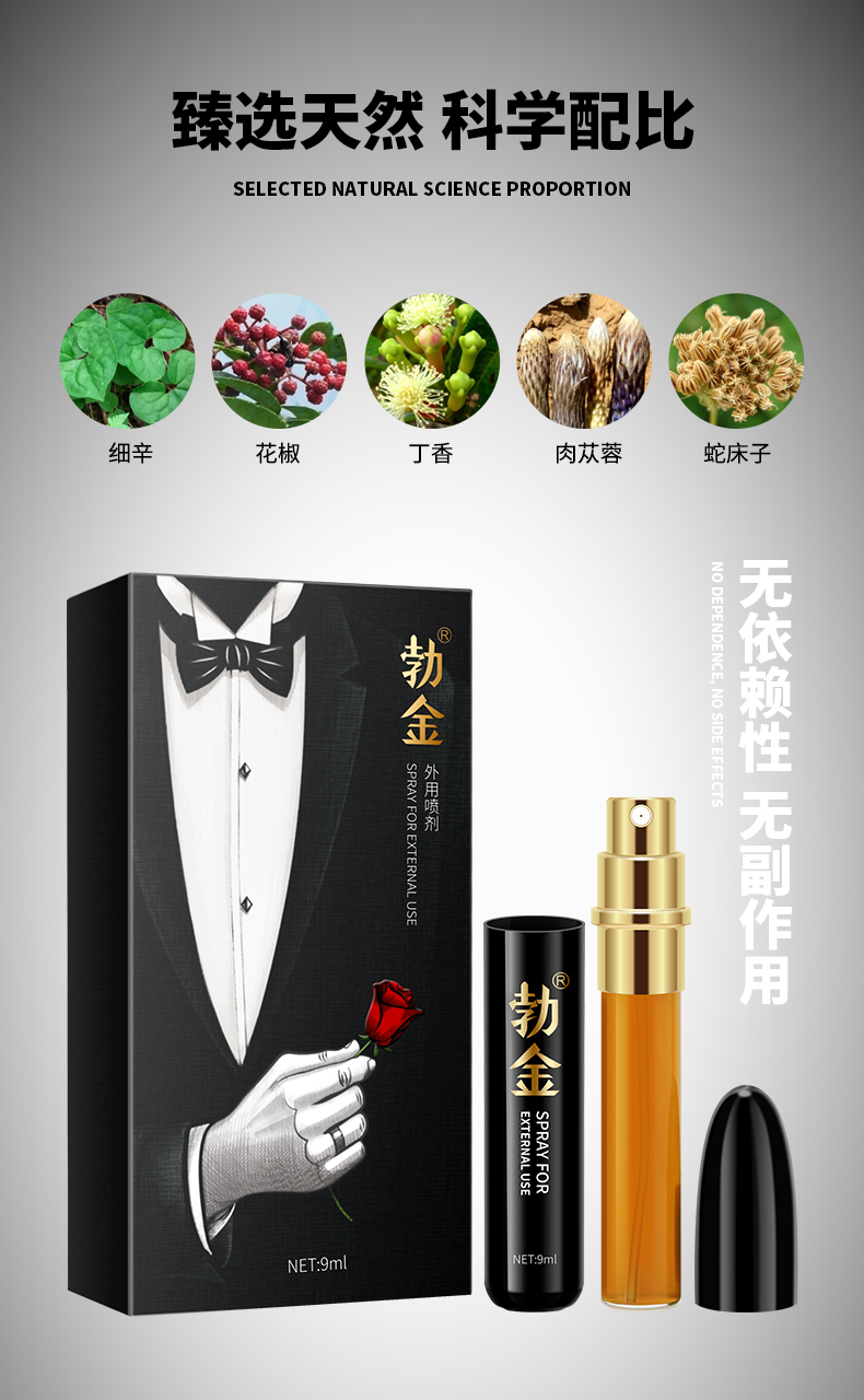 趣爱阁-广州性用品批发市场延时喷剂：勃金抑菌喷剂(绅士版9ml)延时喷剂