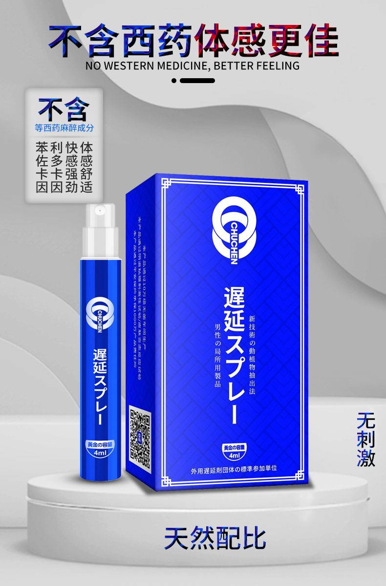 趣爱阁-在淘宝开成人用品店延时喷剂：初辰外用延时喷剂(蓝金版4ML)延时喷剂