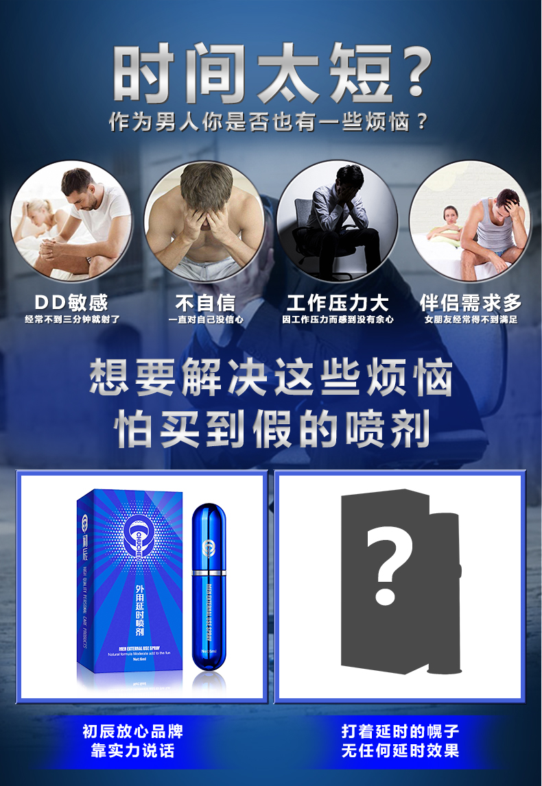 趣爱阁-开个成人用品店延时喷剂：初辰外用延时喷剂畅销版(蓝) 6ML延时喷剂