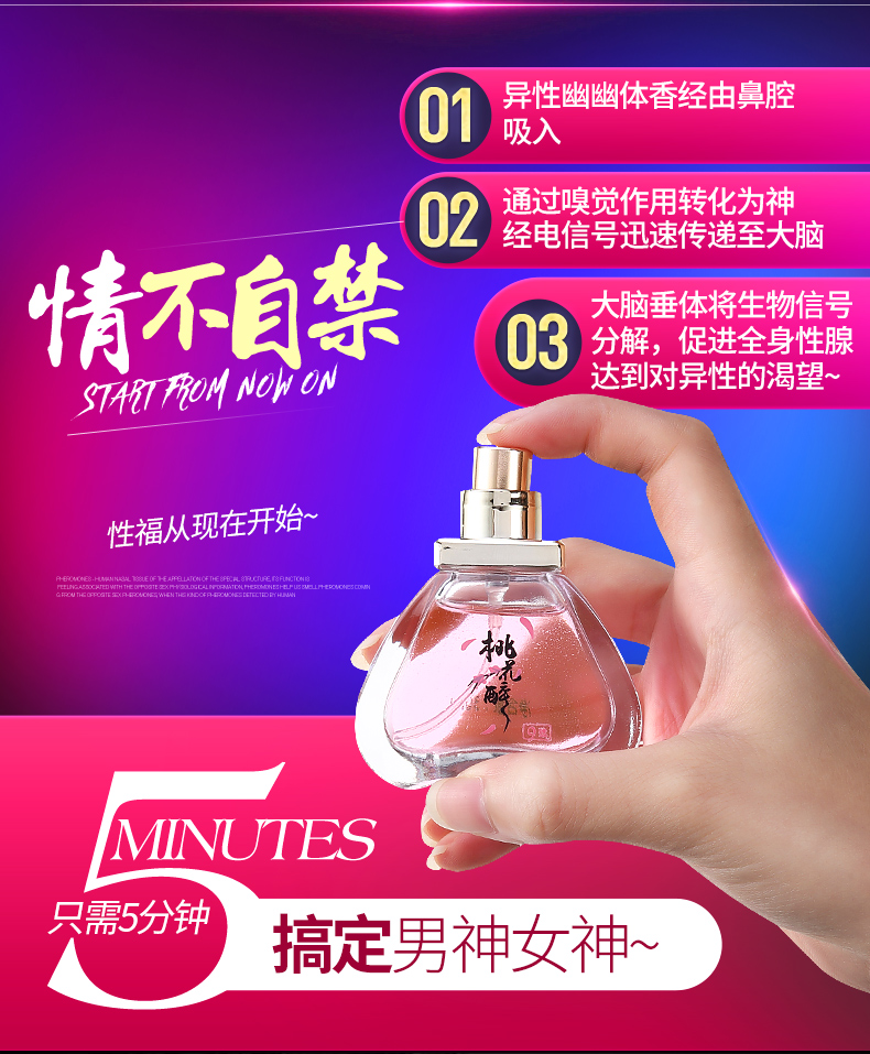 趣爱阁-成人用品批发店助情催情：桃花醉费洛蒙香水(男女) 30ml助情催情