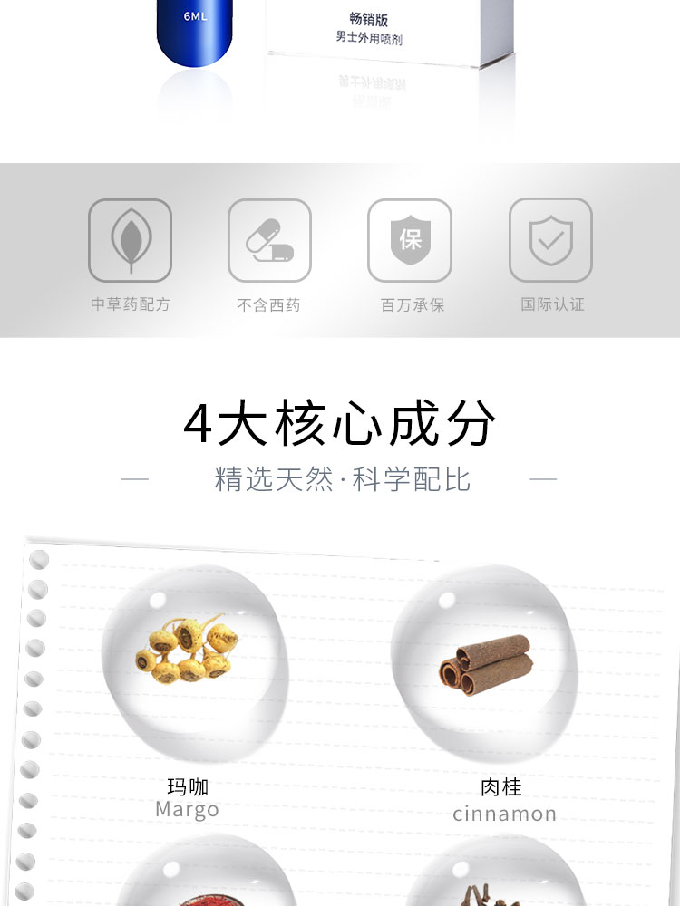趣爱阁-两性用品商城延时喷剂：御龙畅销版蓝白延时喷剂