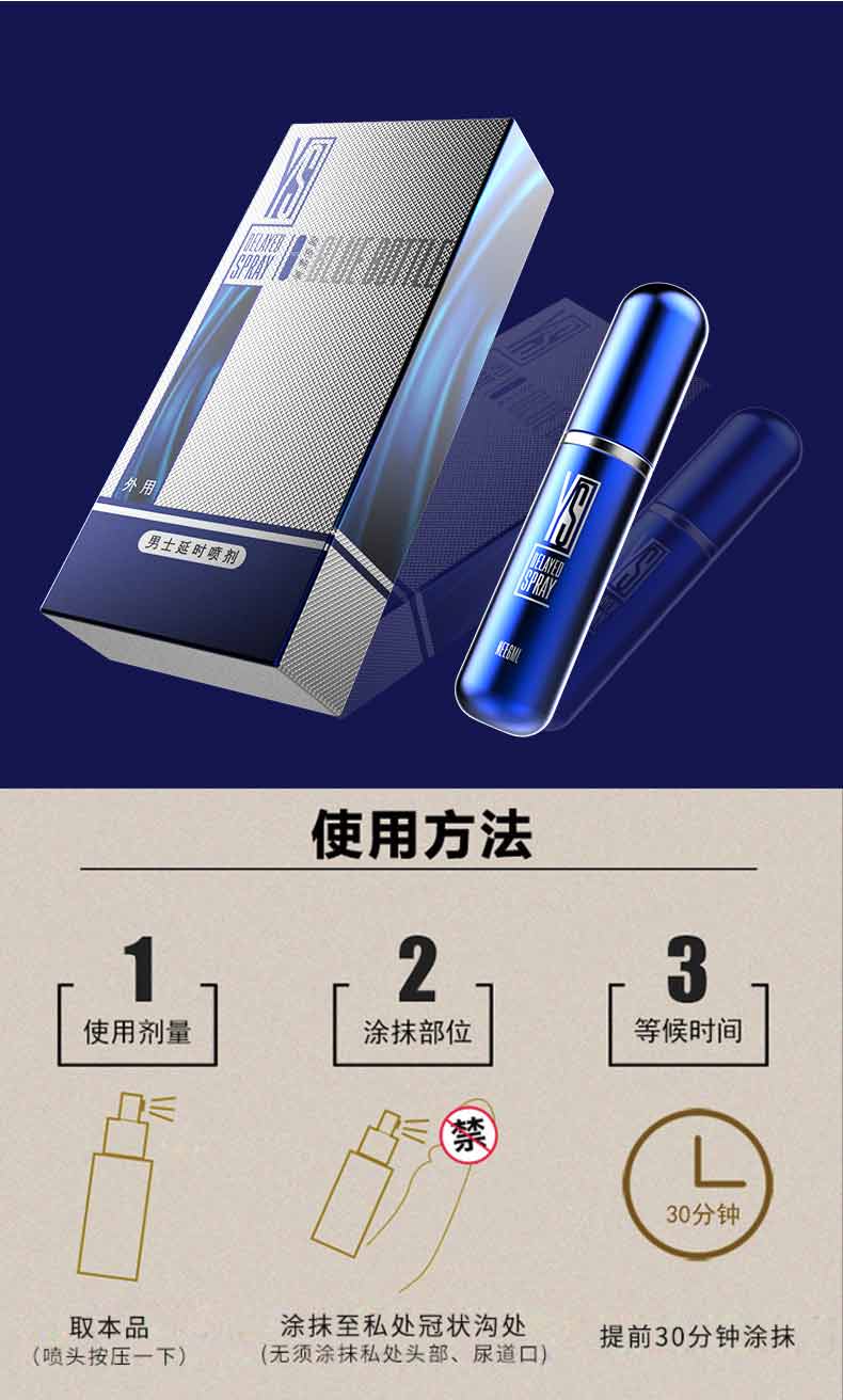 趣爱阁-情趣用品专卖店延时喷剂：炎色蓝色畅享版6ml延时喷剂